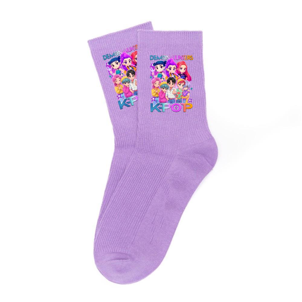 Neueste Kpop-Dämonenjäger-Socken, weich, dick und warm, für Schüler, Outdoor-Sportarten, Herbst, kalte Jahreszeit, Mädchen, wadenlang, Kindergeburtstag, Geschenk