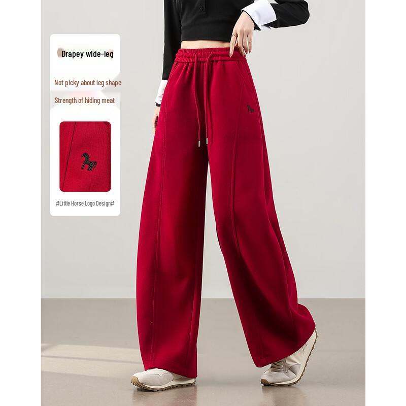 TERRE BLEUE Women s Embroidered Wide-Leg Casual Pants 30