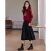 Updated Chinese Embroidered Sweater Womens Stand-up Collar and Wool National Wind Sweater