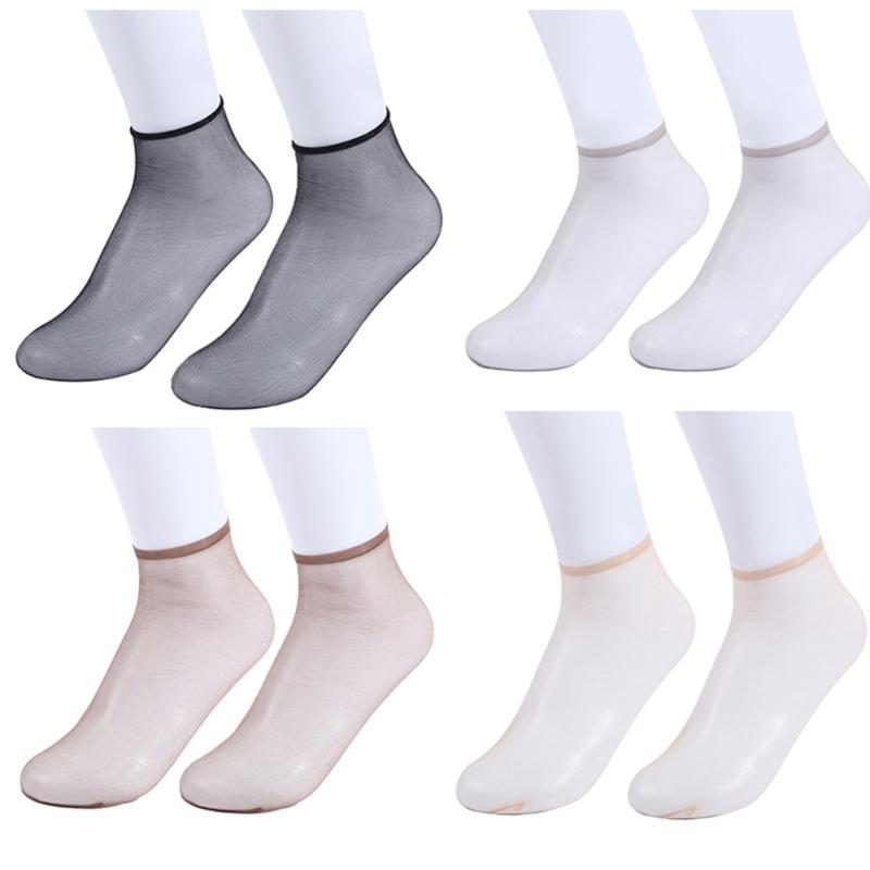 Casual Breathable Short Stocking Dots Ultra-Thin Crystal Silk Solid Color Snag-proof Silk Sock for Women Summer Daily