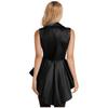 Womens Victorian Style Waistcoat Turn Down Collar Sleeveless Design Front Buttons Asymmetric Ruffle Hem Jacket Top
