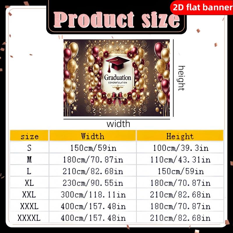 2D graduation party background cloth graduation hat and multi-functional wall decoration banner with "graduation" text