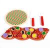 Wooden Play Kitchen Set: Simulated Vegetables, Shiitake Mushrooms, and Pizza Cutting Toy