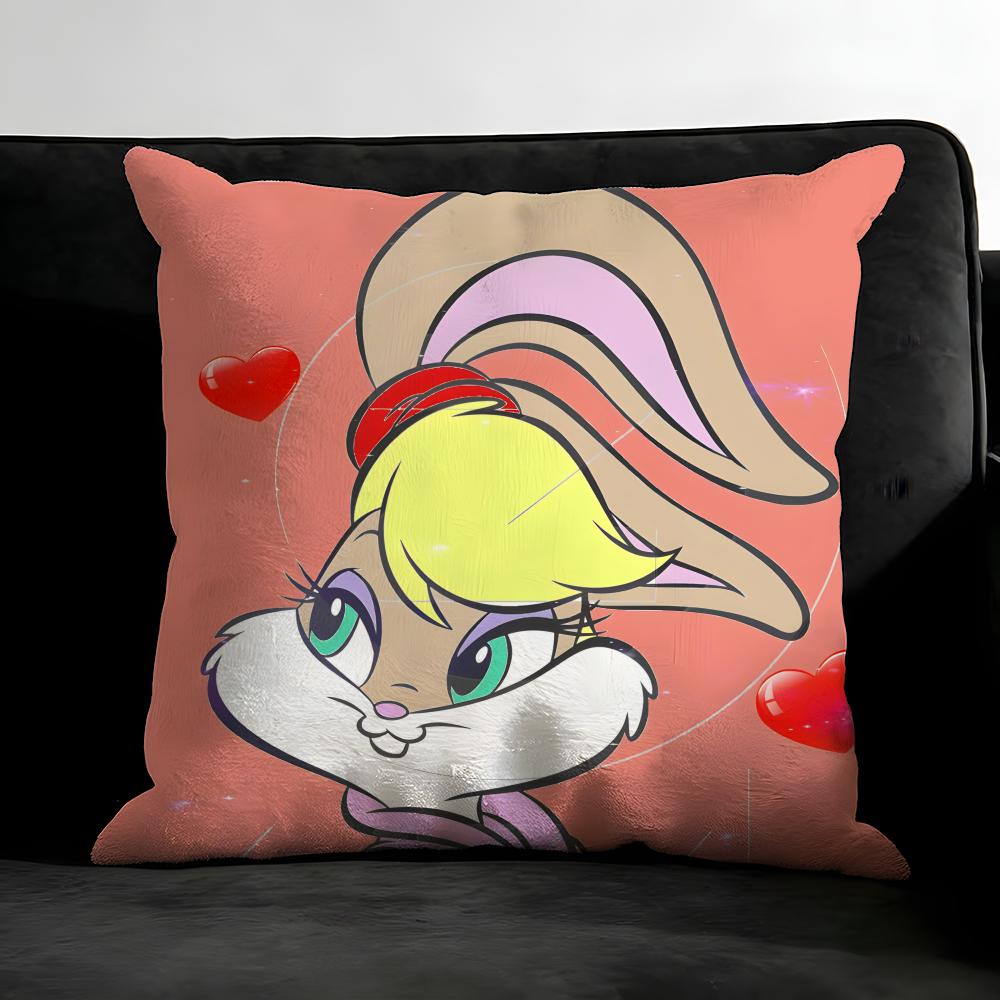 L-Lola Bunnyy Cartoon Cushion Cover Pillowcase Ultra Soft Skin Friendly Fabric Cloud Like Comfort & Concealed Zipper