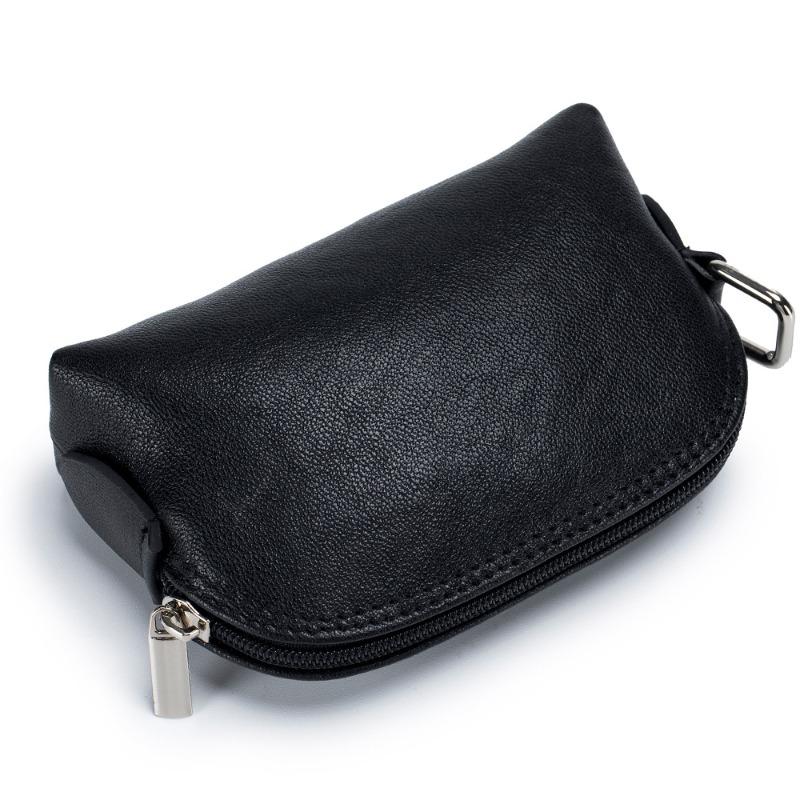 

Genuine leather mini shell change bag women s new Japanese vegetable tanned cowhide niche coin bag portable zipper storage bag чёрный