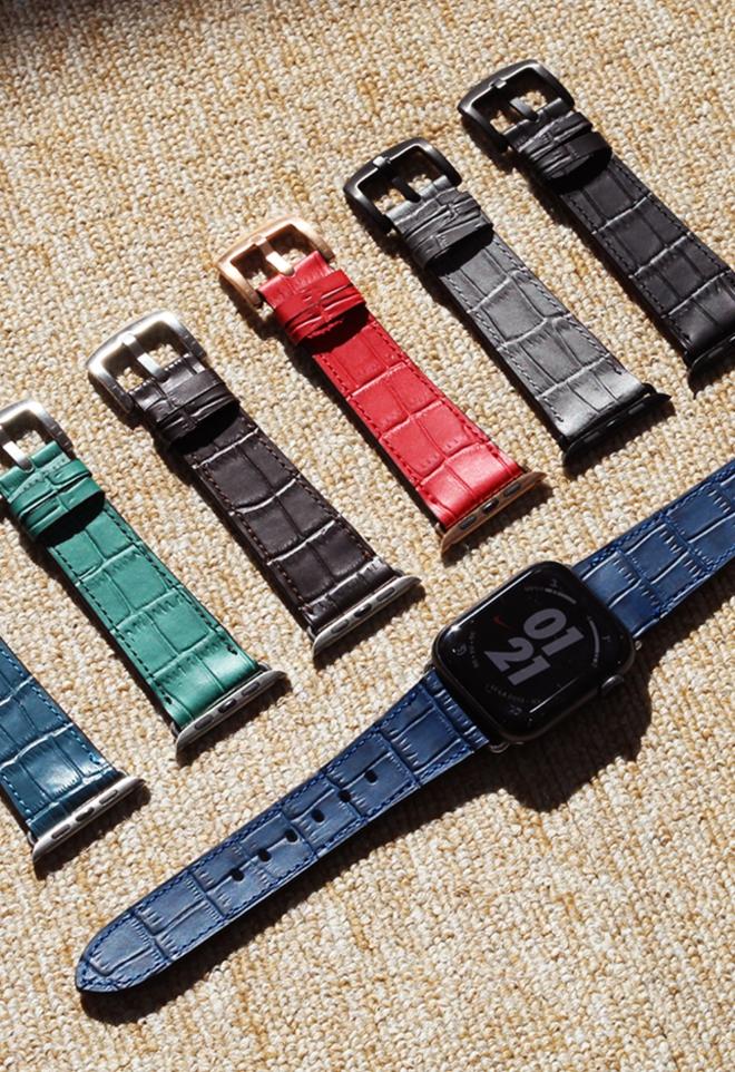 Matteu Basic Full Grain Leather Apple Watch Leather Strap 17 Colors (C Type)
