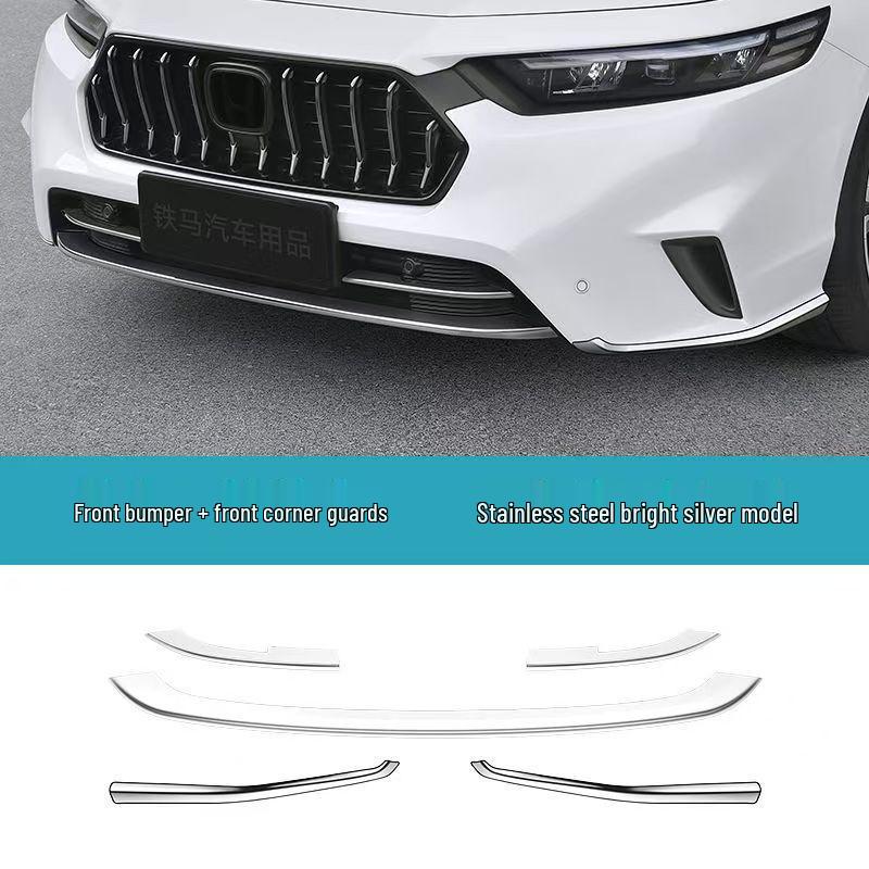 Compatible with 22 Inspire Models: Stainless Steel Front Bumper Trim, Corner Guard, and Center Grille Decorative Strip.