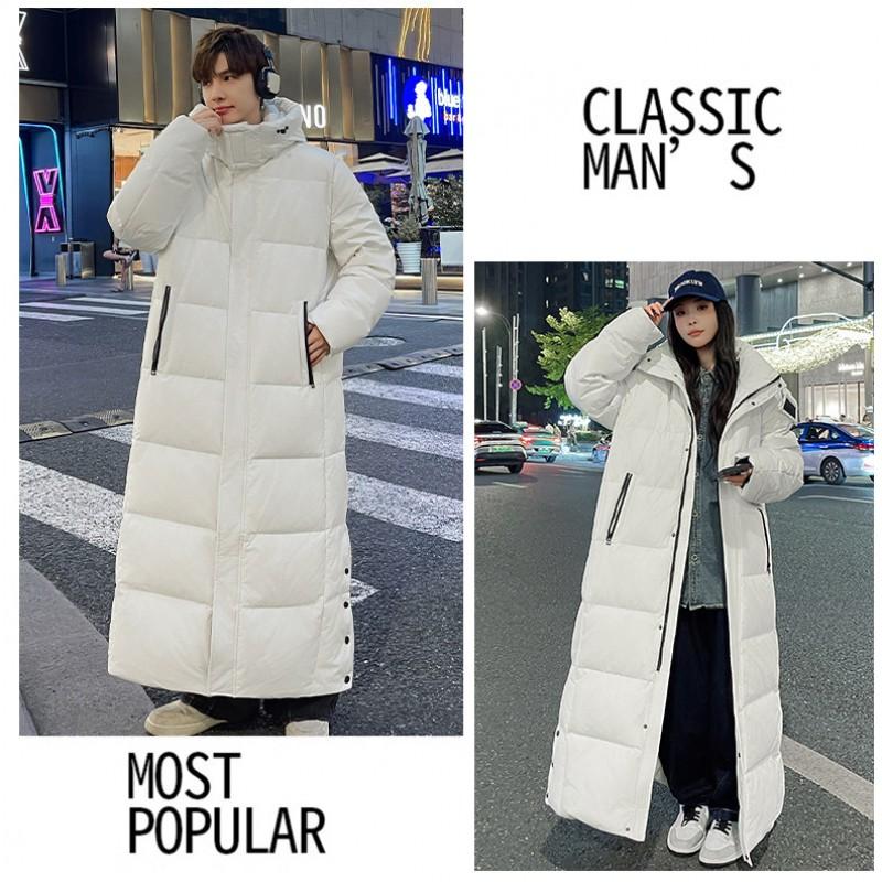 Long Down Coat Winter Unisex Oversized Warm Jacket With High Fill Power Goose