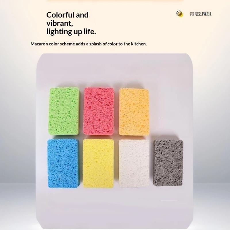 Thickened Wood Pulp Cotton Dishwashing Sponge Cloth Scouring Pad Absorbent Sponge Dishwashing Wipe