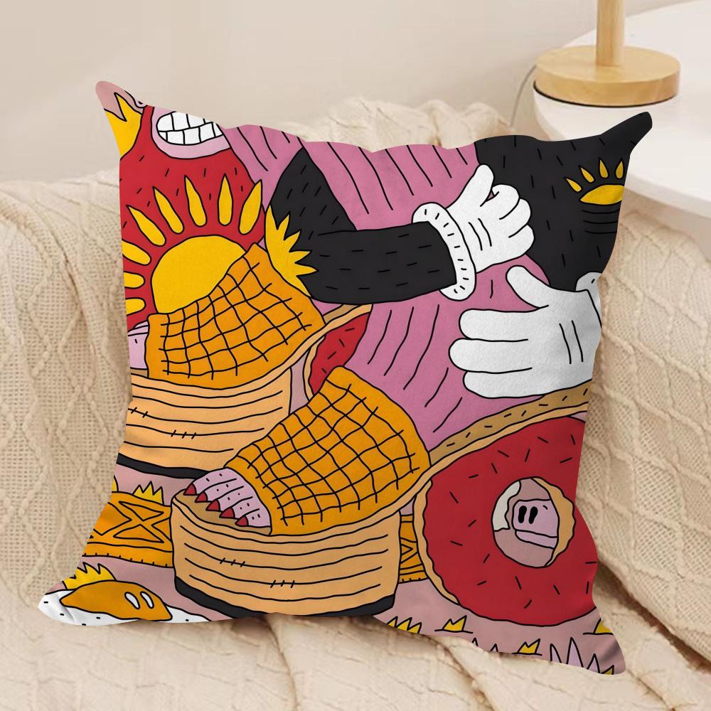 Everything On Shoes Cushion Cover Soft Plush Fabric Double-Sided Printed Sofa Cushion Cover for All Seasons Home Decor Gift