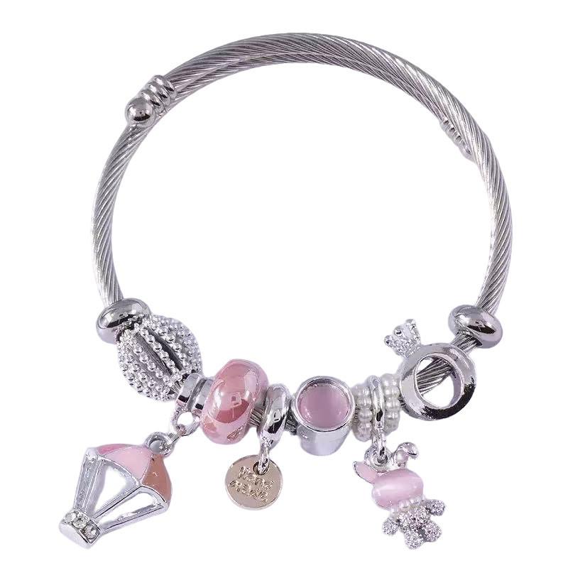 Stainless Steel Bracelet For Women With Bunny Pendant Elegant Jewelry For Gift Giving