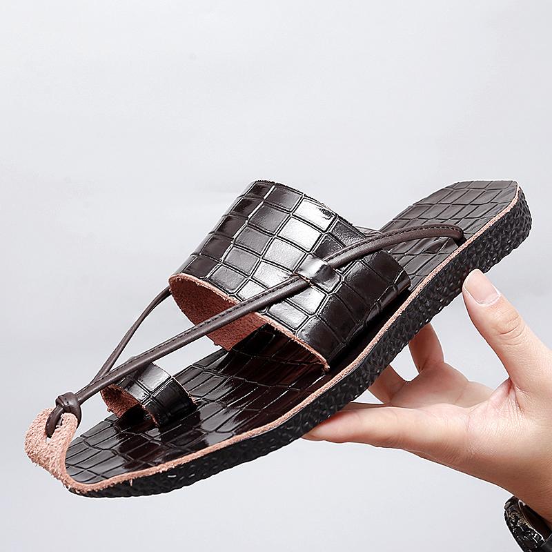2026 Letní Kožené Pantofle Plážová Obuv Pánské Žabky Pánské Pantofle Módní Venkovní Pánské Boty Mules Žabka Zapatos Hombre