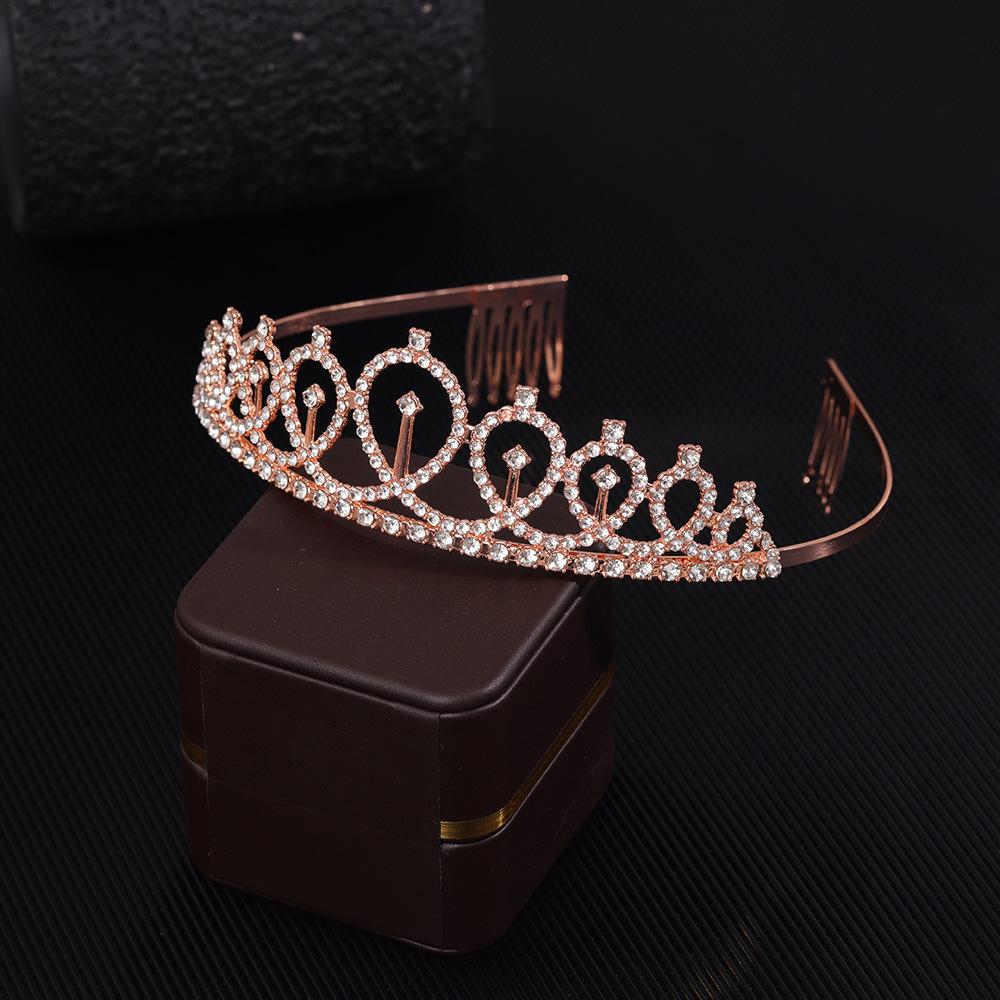Korean Rhinestone Crown Tiara: Bridal Jewelry Princess Alloy Hairpiece for Evening Party or Birthday