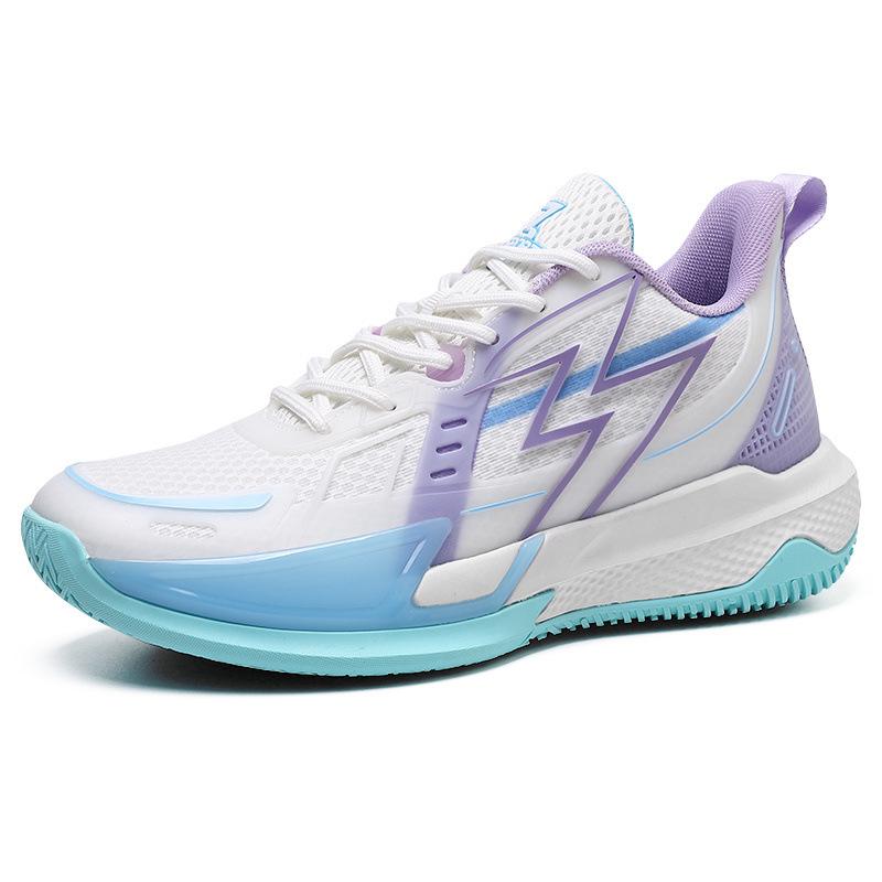 Basketball Shoes Men's and Women's Mesh Breathable Non-slip Wear-resistant Shock Absorption Actual Combat Lightweight Soft Sole Student Fluorescent