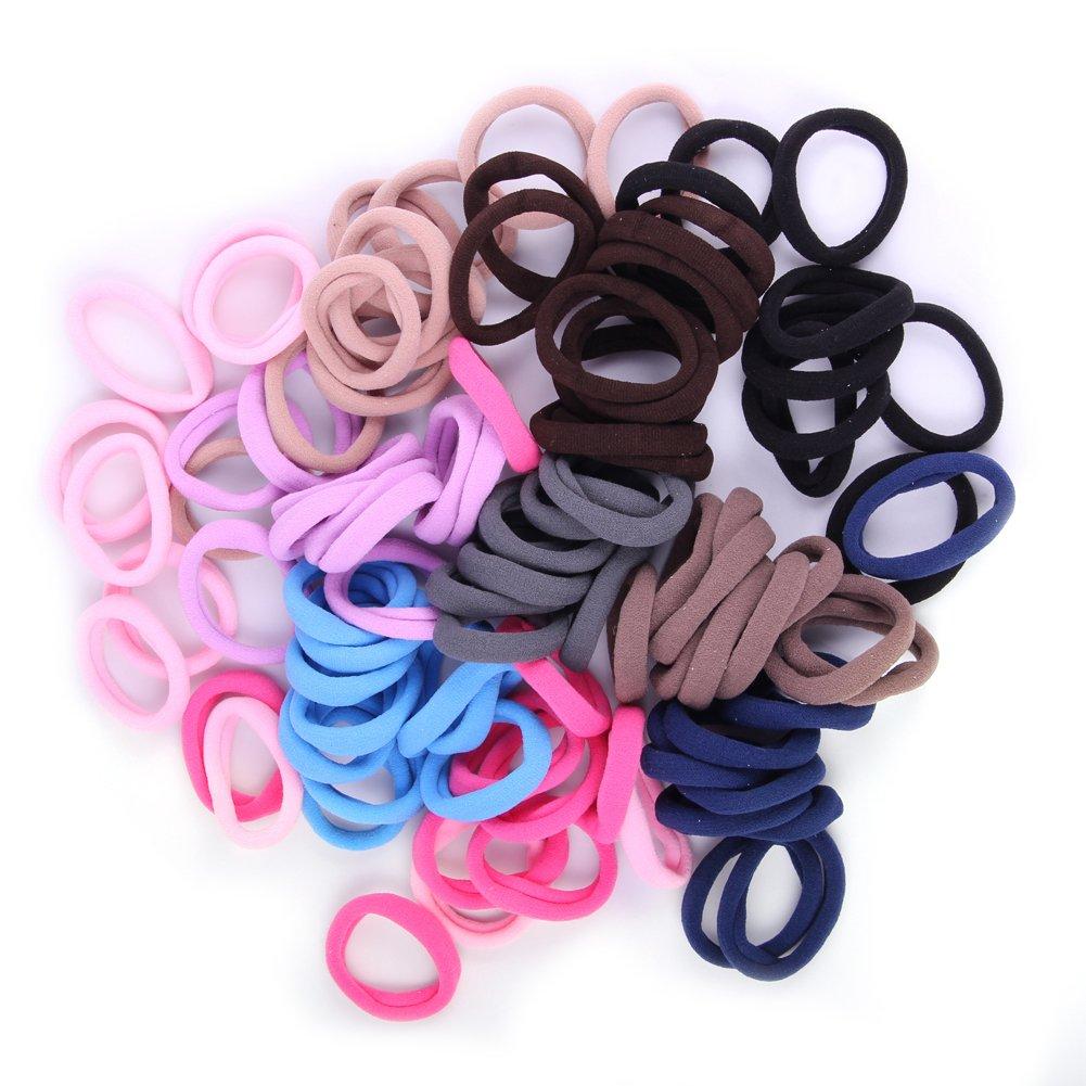 Cute 24-100pcs Girl Elastic Hair Ties Band Ponytail Holders Scrunchie Mixed Colors One Size