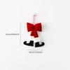 Creative Wine Red Wine Red Bowknot 3D Bowknot Christmas Bow Velvet Hanging Christmas Supplies Merry Christmas