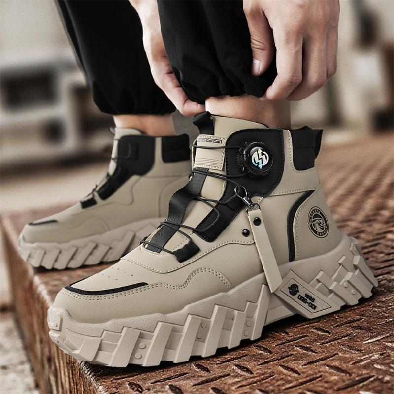 Men Combat Tactical Boots with Straps for Training Waterproof Straps Breathable Multifunctional Motorcycle Outdoor Hiking Shoes