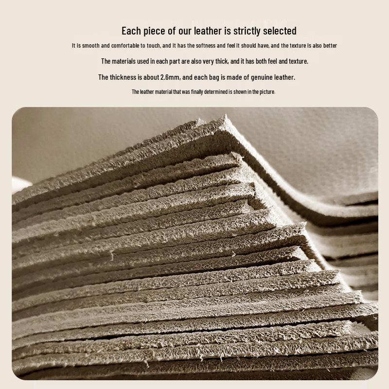 Genuine Leather Women's Crossbody Bag - High-End Small Round Shoulder Bag