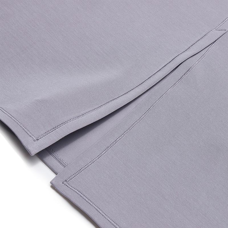 FILA Fitness Series Simple Comfortable Casual Versatile Knitted Long Skirt Women skirts Dark-Purple Gray A11W621304FGY