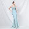 Lace Lace Permed Fishbone Vest Waist Low Chest Off The Shoulder High-end Small Trailing Evening Dress