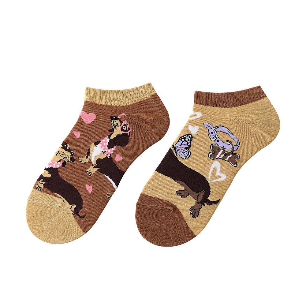 1 Pair Women Low Cut Ankle Socks Cotton Breathable Thin Short Socks Cute Patterned Invisible Boat Socks 1pair ankle socks