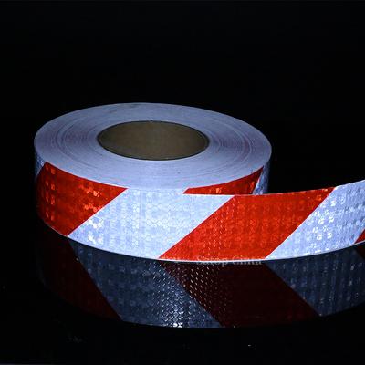 Banda Avertizare Siguranță Reflectorizantă Strălucitoare 5cm*50m Alb-Roșu Stânga Dreapta Twill Autoadezivă Impermeabilă Autocolante Reflectorizante Pentru Mașină