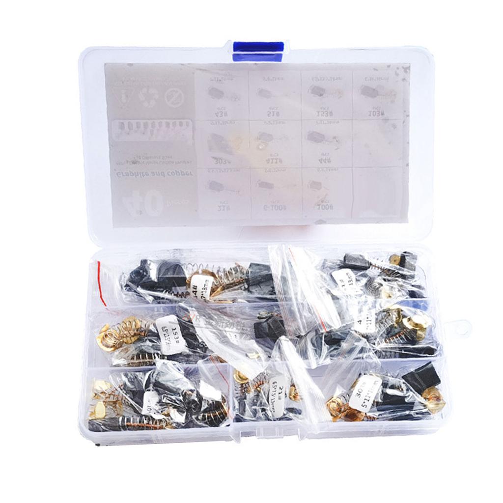 Pack of 40 Electric Carbon Brush Set Power Tool Repair with 10 Sizes for Angle Grinders and Drills Maintenance