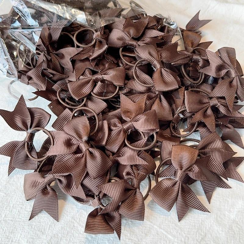 5/10/20Pcs Mini Solid Bows Elastic Hair Bands Kids Girls Small Rubber Band Hair Rope Ponytail Holder Headwear Hair Accessories