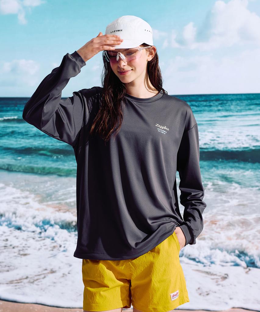 Leijibi Airfresh String Top Oversized M Long Sleeve Rash Guard Dark Gray