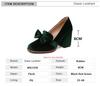 Fashion Fashion High Heels Women Pumps Shoes Spring Elegant Flock Red Green Black Heeled Bow Party Wedding Shoes Female Large Size 33-48
