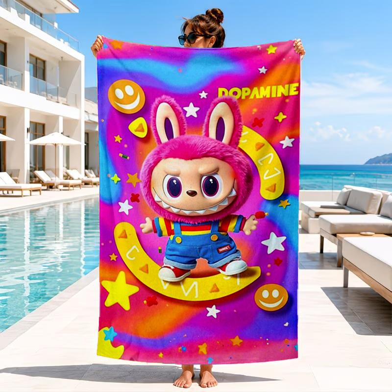 Labu-bu Friends Adventure Beach Towel, Microfiber Beach Towel, Perfect For Pool, Beach, Travel, Home Decor Beach Party Fan gifts