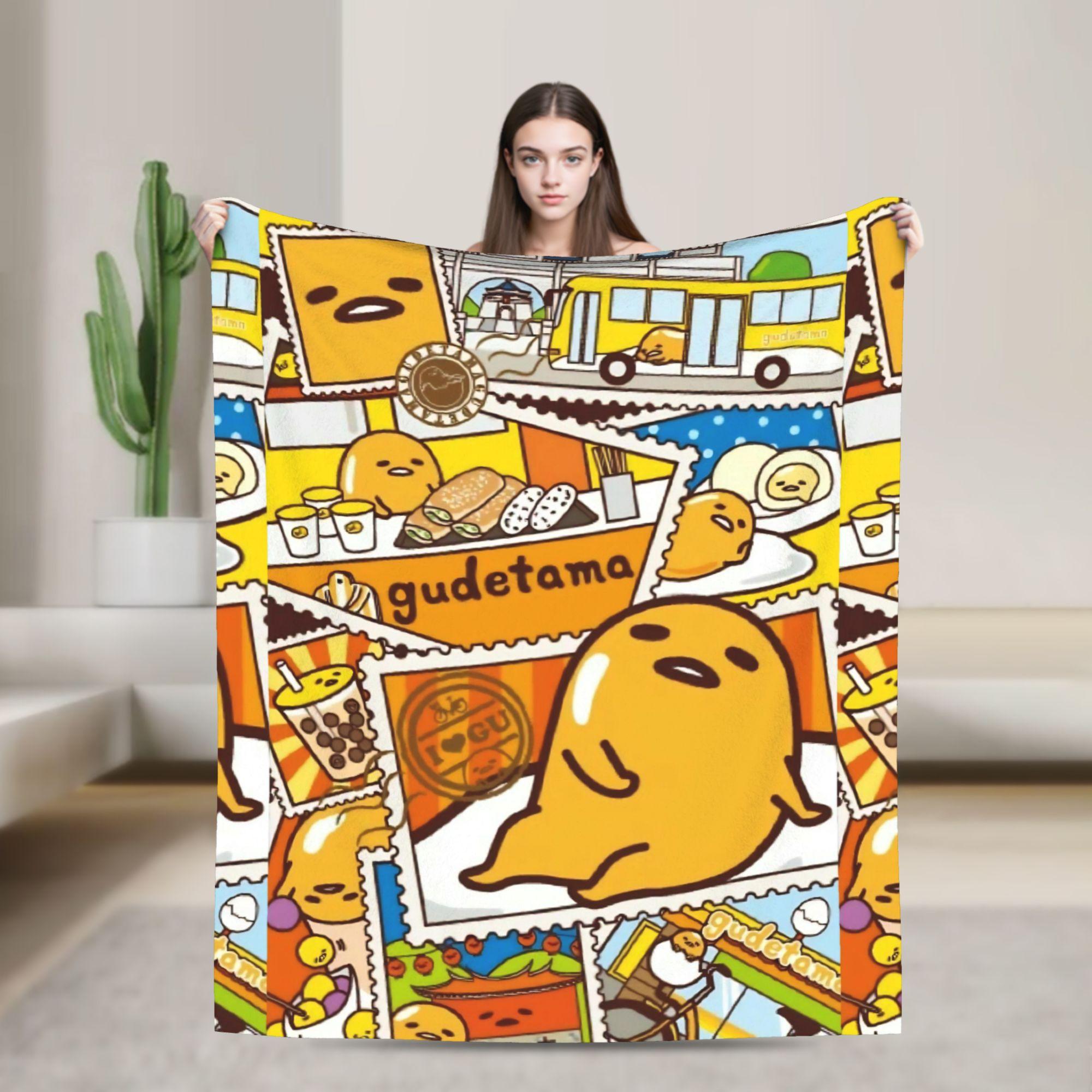 Гудаtama Милое Яйцо Мультяшное Одеяло Фланелевое Ультра-Мягкое Плед для Путешествий на Самолете Спальни Одеяло 30x40in