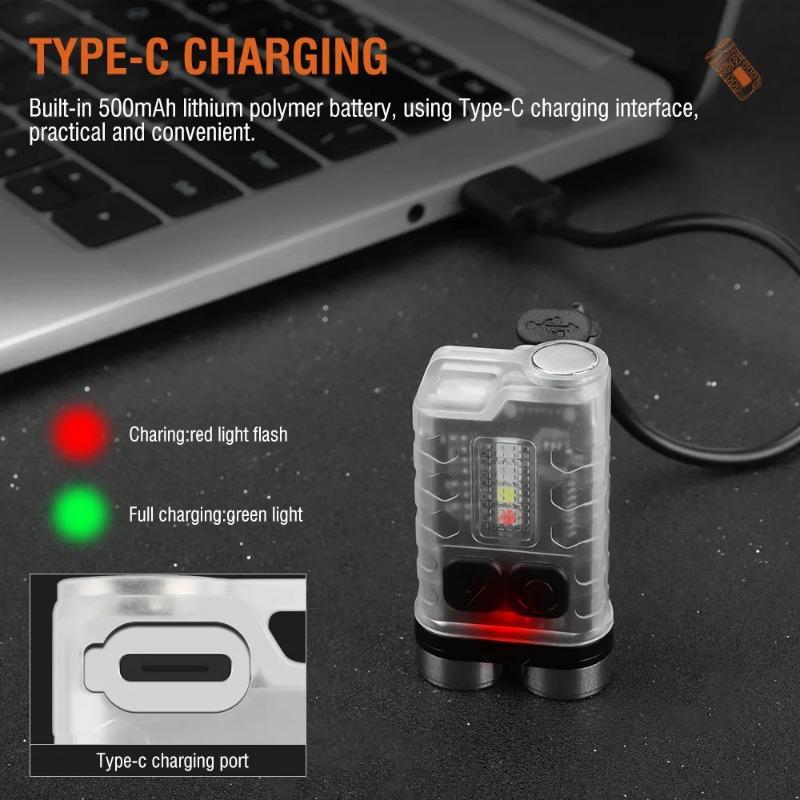 Super Bright Pocket Torch Light XPG LED Multifunctional Mini Keychain Flashlight Type-C USB Rechargeable Outdoor Camping Torch