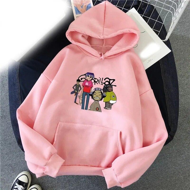New Band Gorillaz Hoodies Print Unisex Women Streetwear Hoodie Sweatshirts Harajuku Oversized Pullovers Unisex Tracksuits Clothing