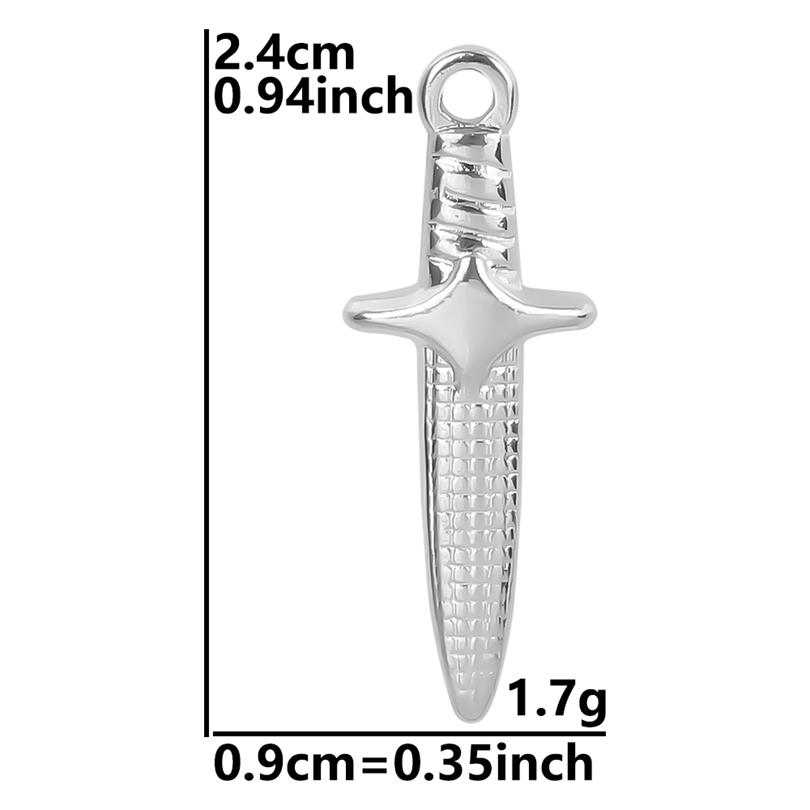 6pcs Mixed Stainless Steel Sword Charms For Jewelry Making/Materials To Make Bracelets Earrings Pendant Charm DIY Keychain Bulk