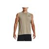 Under Armour Rush Series Energy Reflective Logo Solid Crew Neck Sleeveless Top Men Tops Beige 1366139-037