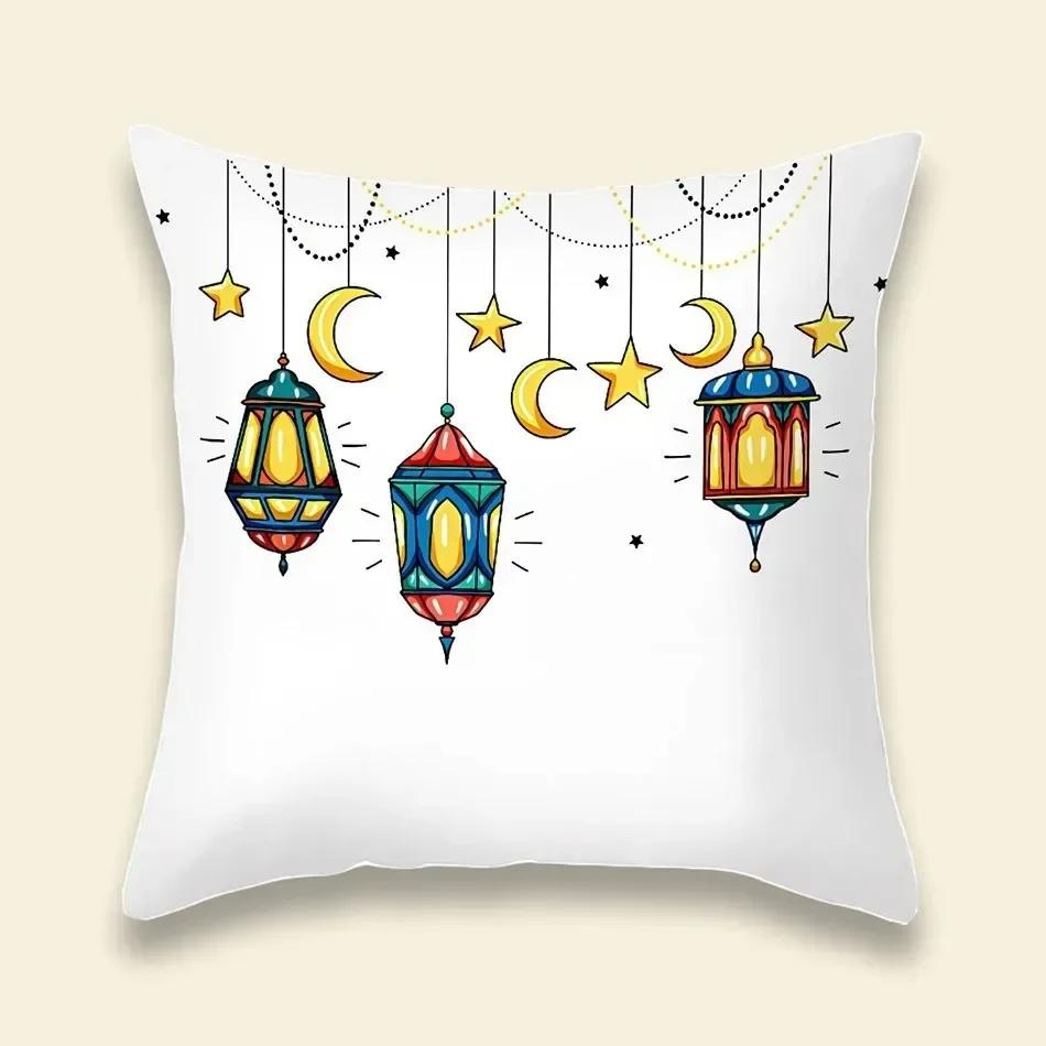 Wzór lampionu ramadanowego Pokrowiec na poduszkę dekoracyjną na sofę do salonu Dekoracja domu Poszewka na poduszkę Materiały na przyjęcie Eid