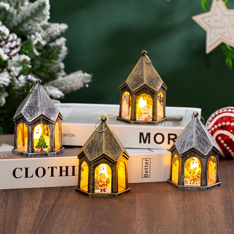 Glowing Snow House Tabletop Ornaments Christmas Led Night Lights Windows Display New Year Decorations Festival Atmosphere
