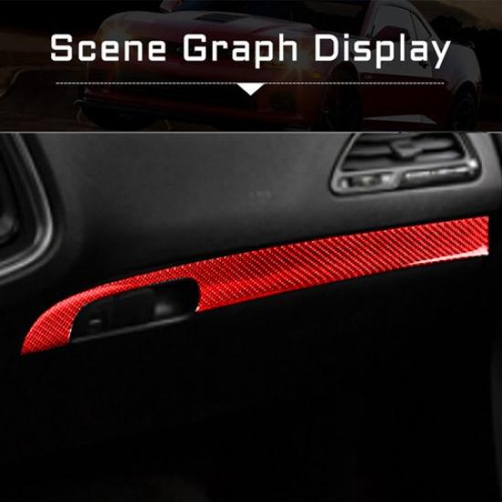 Red Carbon Fiber Interior Passenger Dashboard Cover Trim For Dodge Charger 15-22