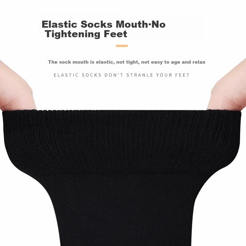 Men's Socks, 100% Pure Cotton, And Odor-Resistant, All-Cotton Sweat-Absorbing Breathable Mid-Calf Socks, Business Casual Long Socks