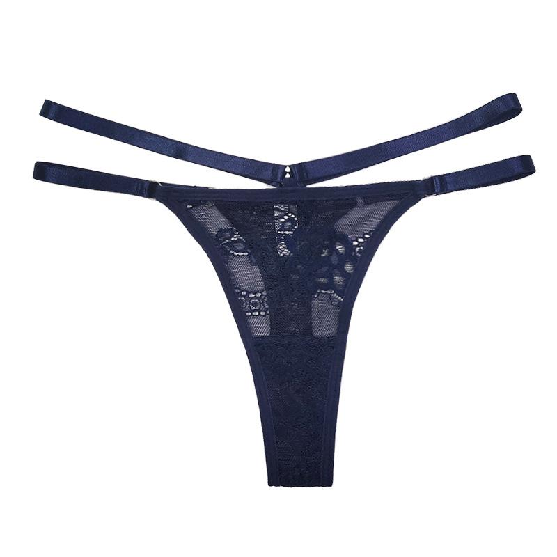 Amazon Popular Sexy Lace European and American Thong Women's Thin Belt Hollow Knitted Cross-border Foreign Trade Underwear