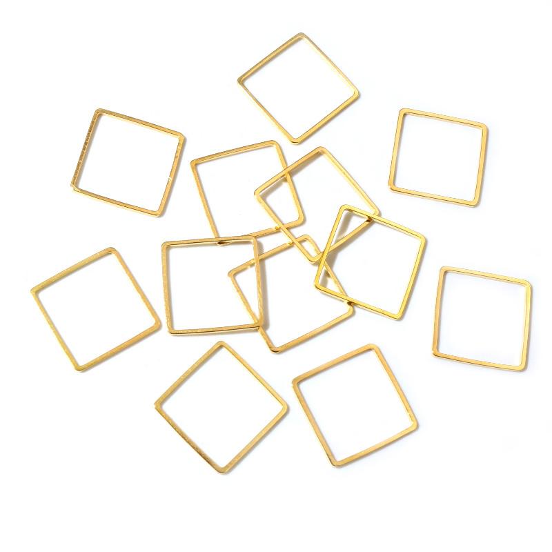 15 20 25 mm Brass Closed Square Ring Earring Wires Hoops Pendant Connectors Rings For DIY Jewelry Making Supplies Accessories