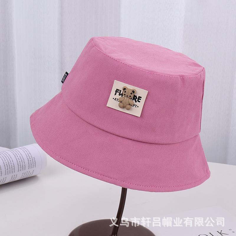 Spring New Sunshade Basin Hat Women's Casual Versatile Cartoon Bear Fisherman Hat Outdoor Sunscreen Bucket Hat