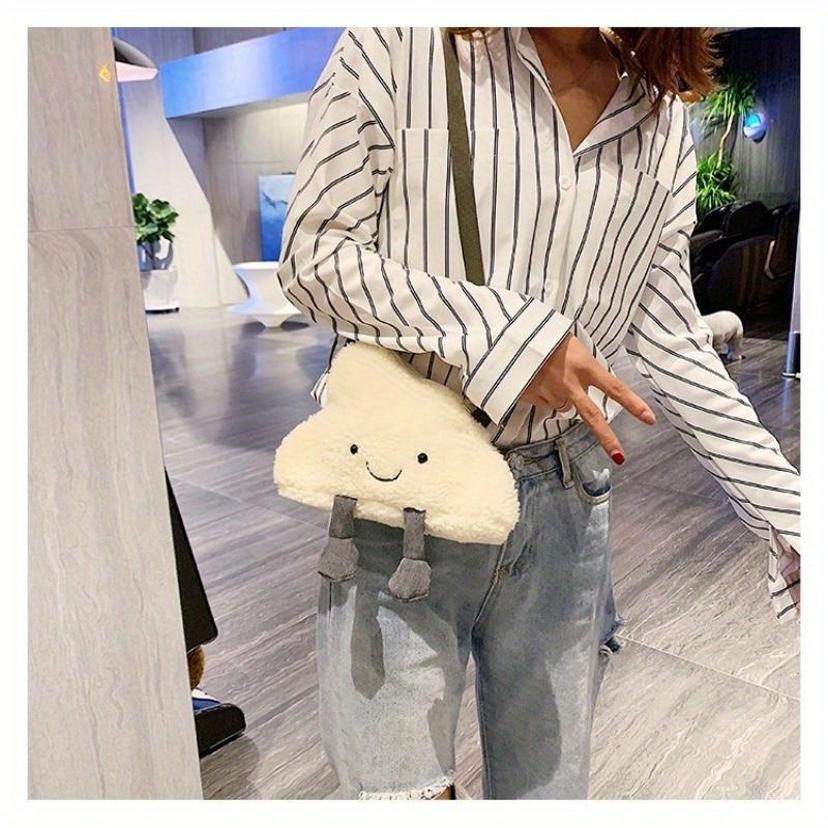 1 Pcs Fashion Cartoon Clouds Satchel Bags Kawaii Plush Soft Phone Purses Women Lovely Shoulder Bag Ladies Crossbody Bags