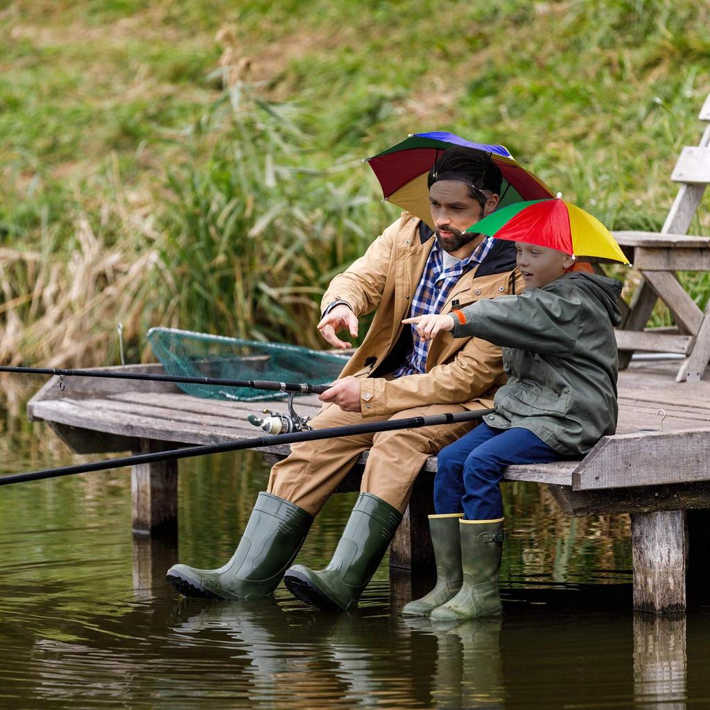 Portable Rain Umbrella Hat Foldable Outdoor Fishing Sunshade Waterproof Camping Headwear Beach Head Umbrella Hats Fishing Hat