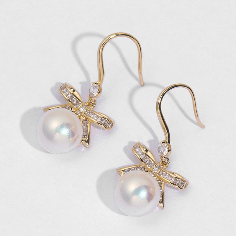 

1 шт. Корейская версия высококачественных нишевых дизайнерских сережек-бантов с жемчугом, темпераментные серьги-диски без противомоскитной спирали для женщин