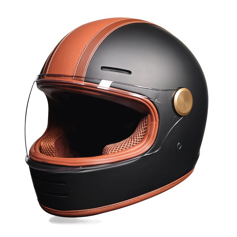 

Полнолицевой ретро-шлем с Bluetooth - Сертифицированное DOT внедорожное защитное снаряжение, Прочная унисекс конструкция XL