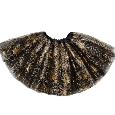 Kids Baby Girls Metallic Spider Web Tutu Skirt Led Light Up Princess Halloween Party Cosplay Carnival Flashing Ballet Dance Wear