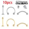 G23 Titanium 10PCS Labret Lip Stud Piercing Eyebrow Body Jewelry Nose Ring C rod For Women Septum Piercing