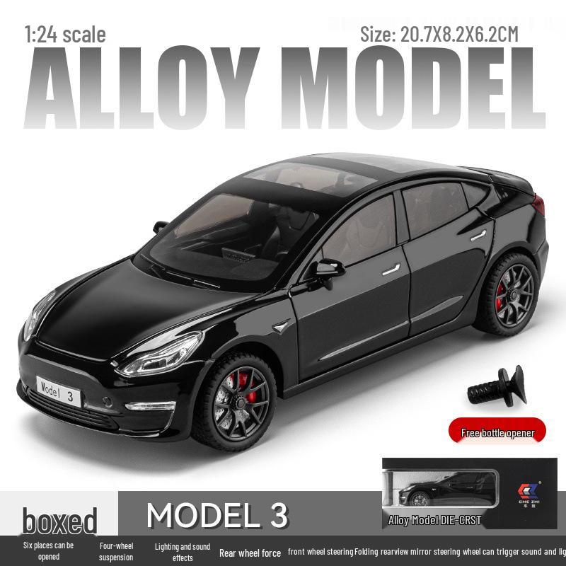 1:24 Tesla Alloy Car Model Simulation Toy - New Energy Vehicle for Kids